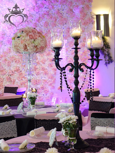 rosa-schwarz-Tischdekoration paris