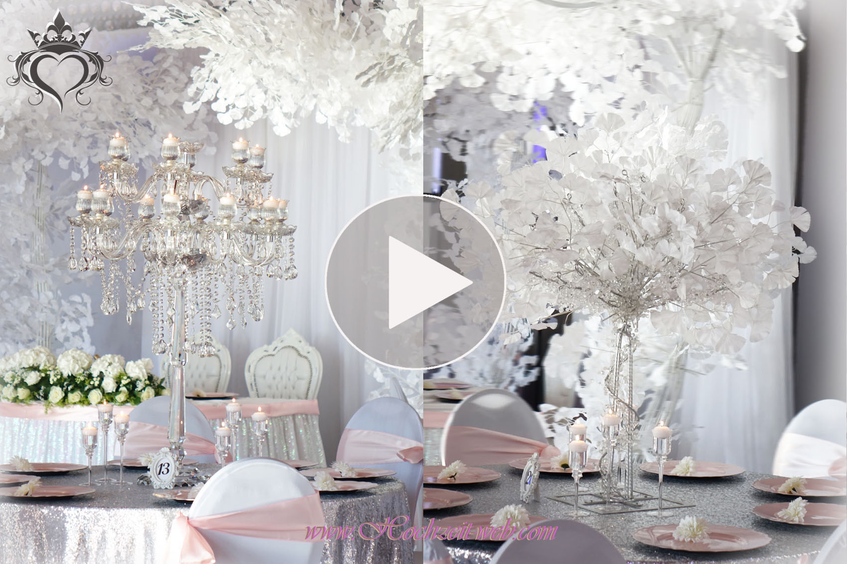 Hochzeitsdeko- Kristall-Baum-Kerzenständer video
