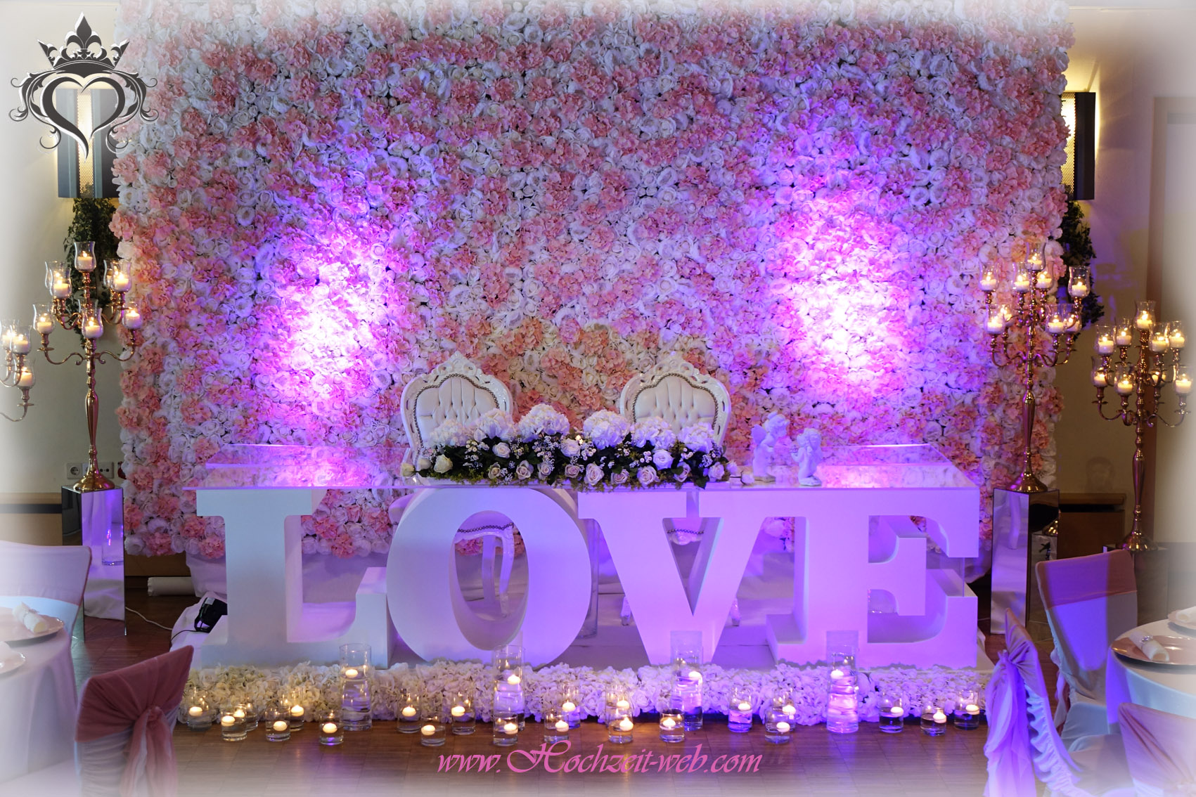Hochzeitsdekoration Brauttisch LOVE