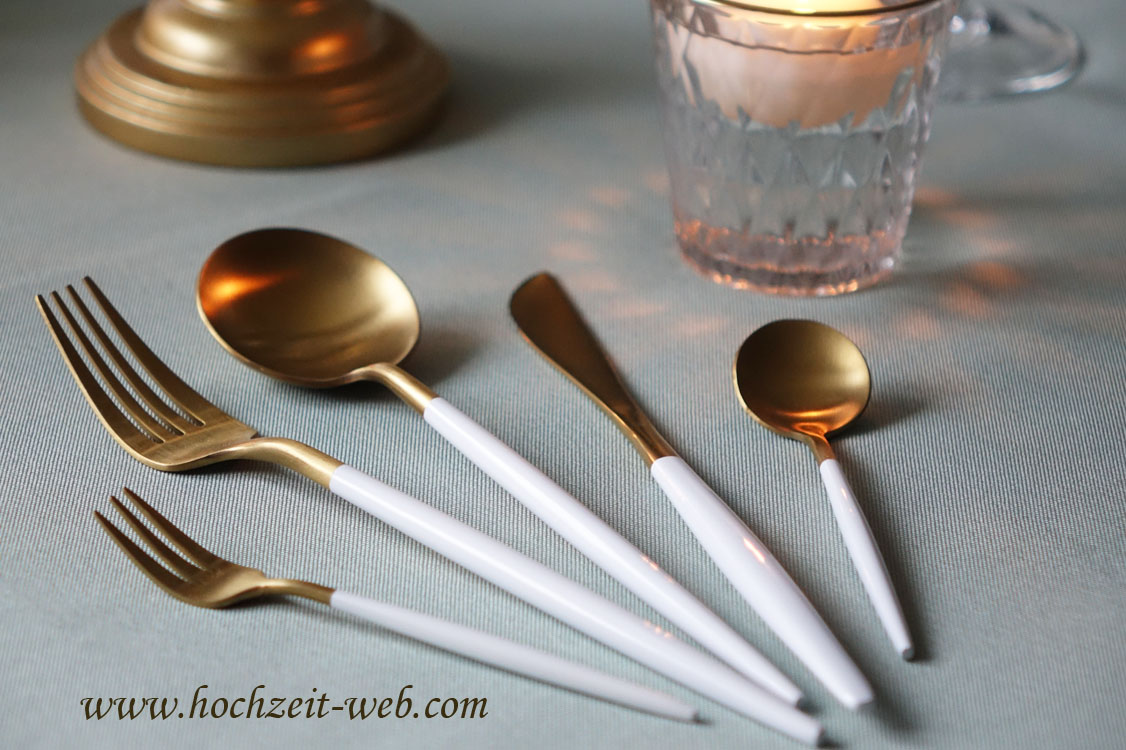 besteck gold weiss matt