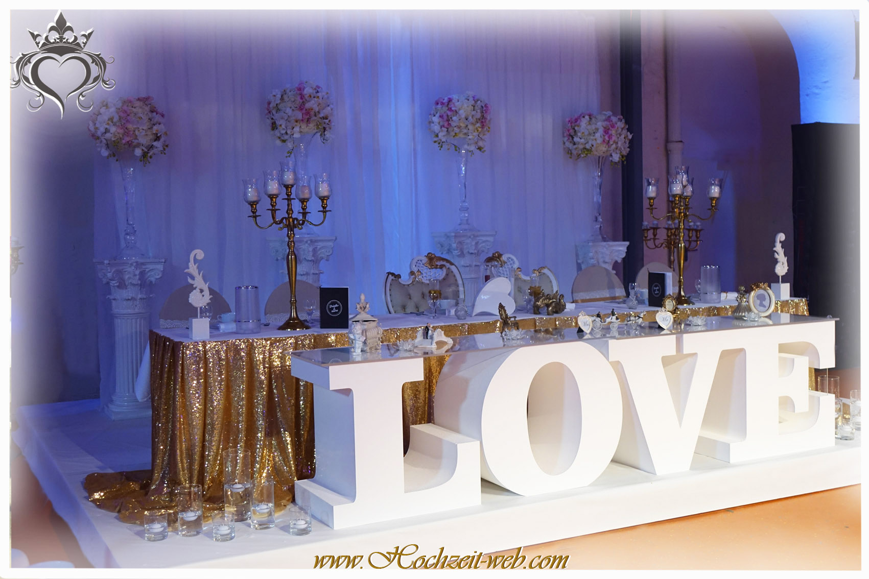 Hochzeitsdekoration-Brauttisch -LOVE-weiß