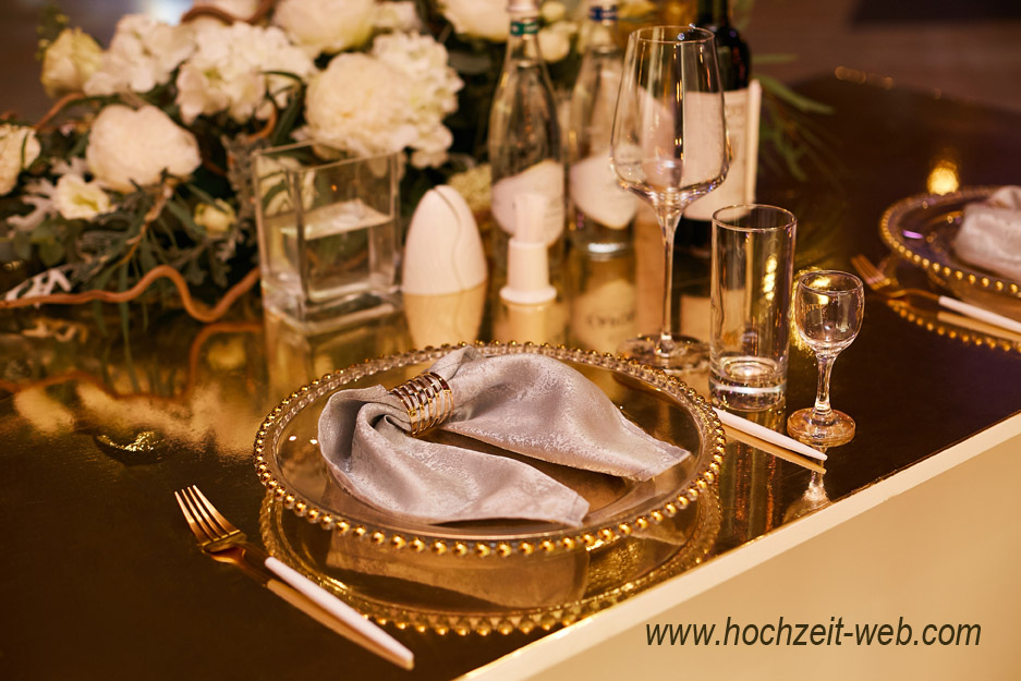 Glas luxuriöse Dinnerpartys und besondere Anlässe und jeden eleganten Anlass Klasik Platzteller Urquid Linen 4 Stück 33 cm für elegante Hochzeitsdekorationen Roségold